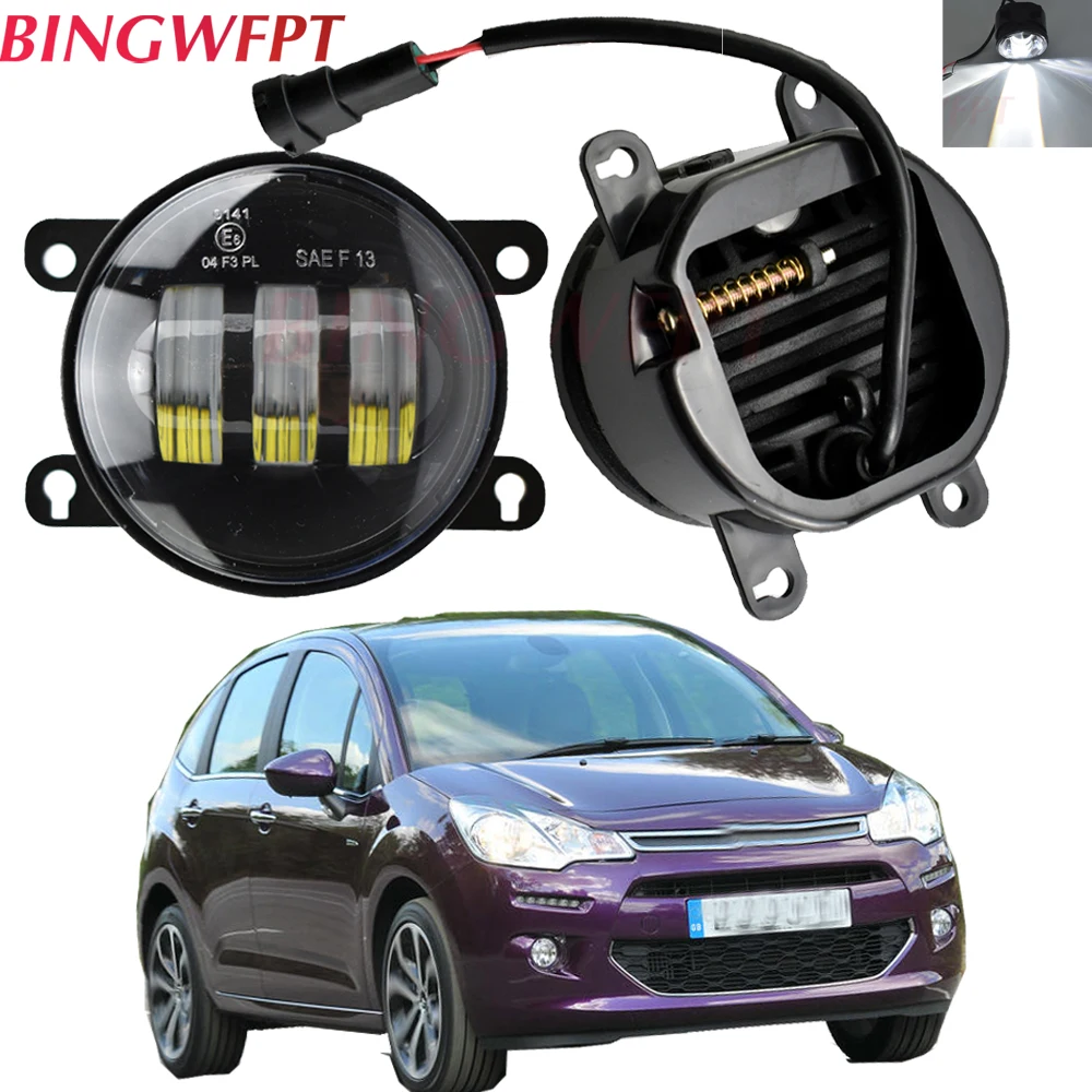 

2in1 Car H11 12V LED Fog Lights For Citroen C6 C4 C5 C3 FC_ Hatchback 2005 2006 2007 2008 2009 2010 With Daytime Running Lamp