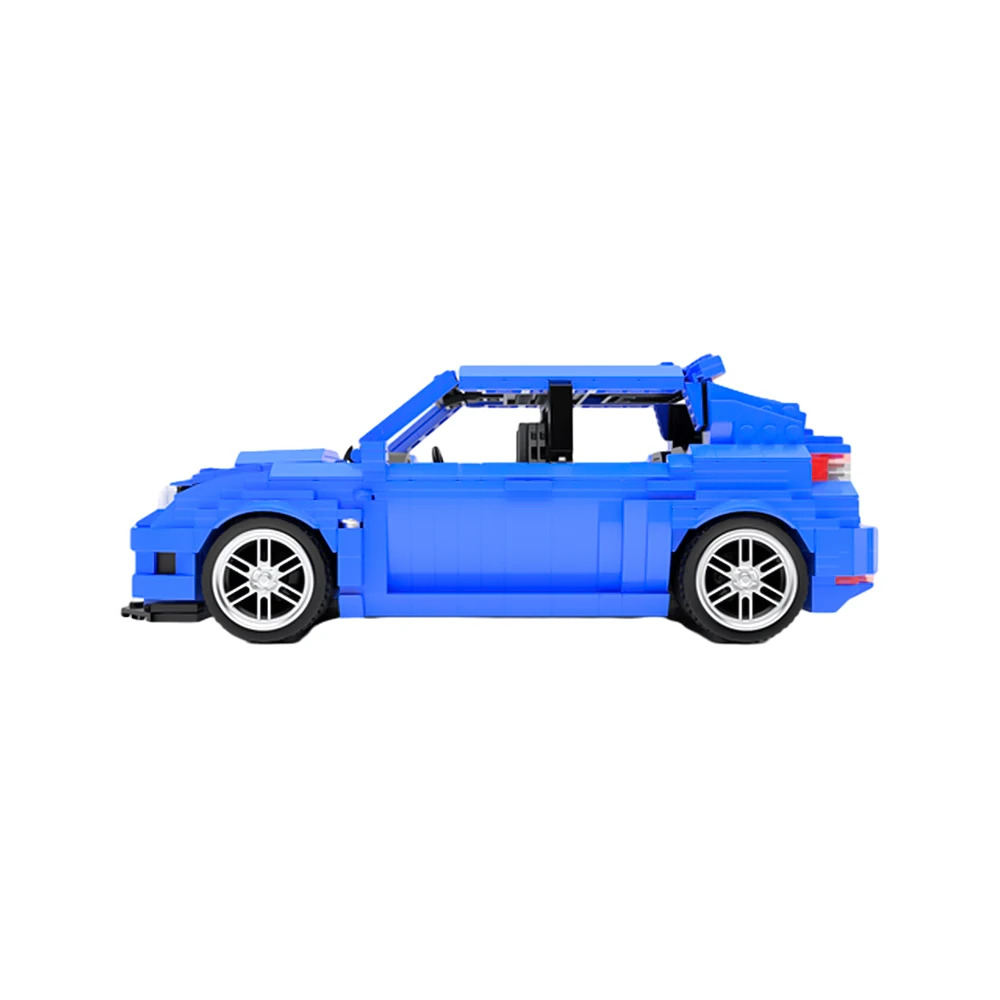 Gobricks Moc Blue Imprezaeds Supercar Mini Modell Bausteine Wrx Sti Heckklappen Straßen rennen DIY Ziegel Spielzeug Kinder Geburtstags geschenk