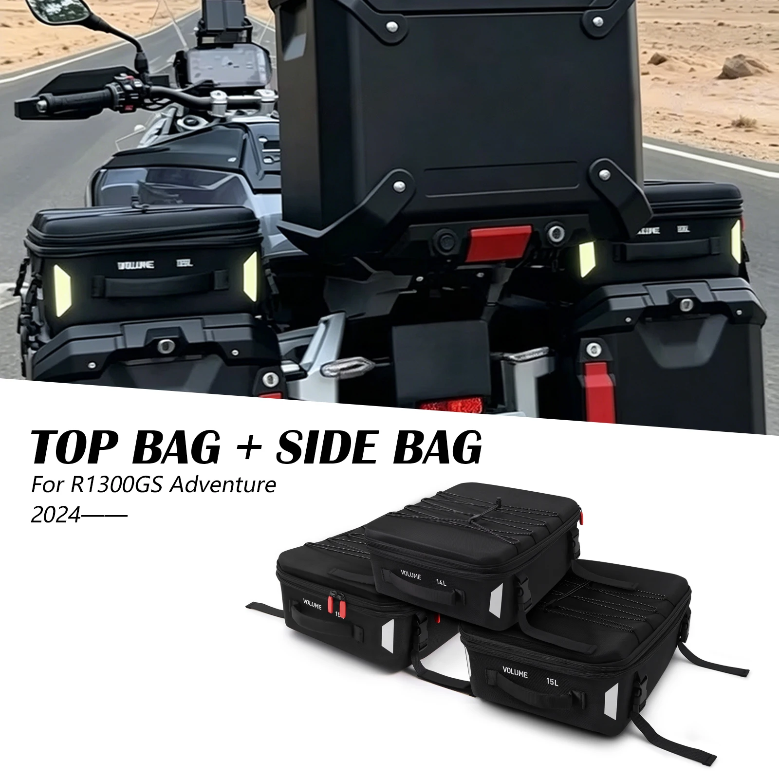 

Motorcycle Case Luggage Bags Additional Bags For BMW R1300GS Adventure GS1300 R1300GSA 2024-2026 Top Pack Top Box Panniers Bag