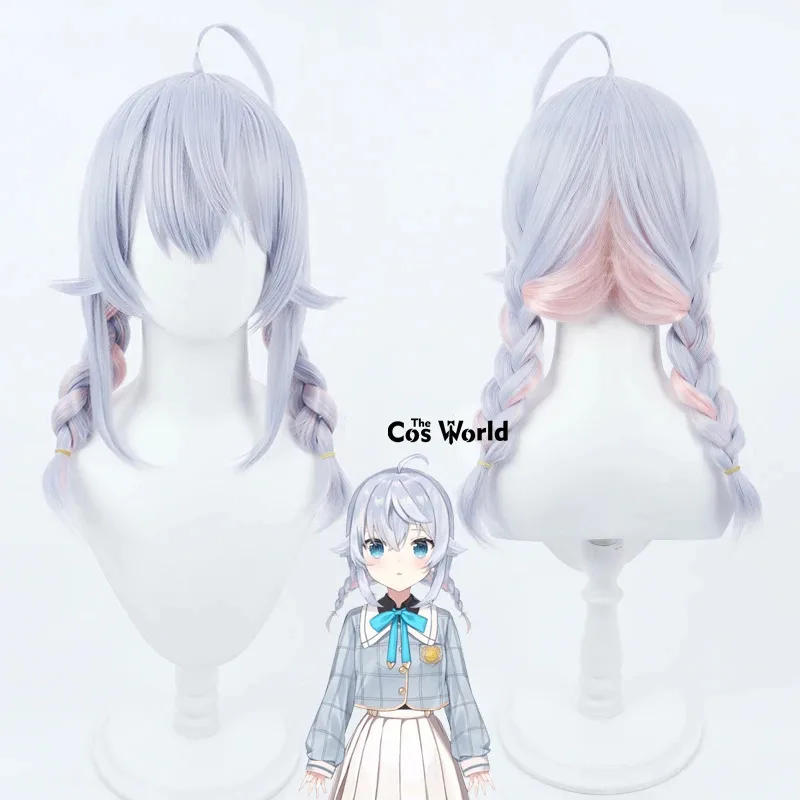 Virtual YouTuber VTuber Kagura Nana 55cm de largo mezcla de colores Anime Cosplay pelucas de fibra pelo sintético resistente al calor + gorro de peluca