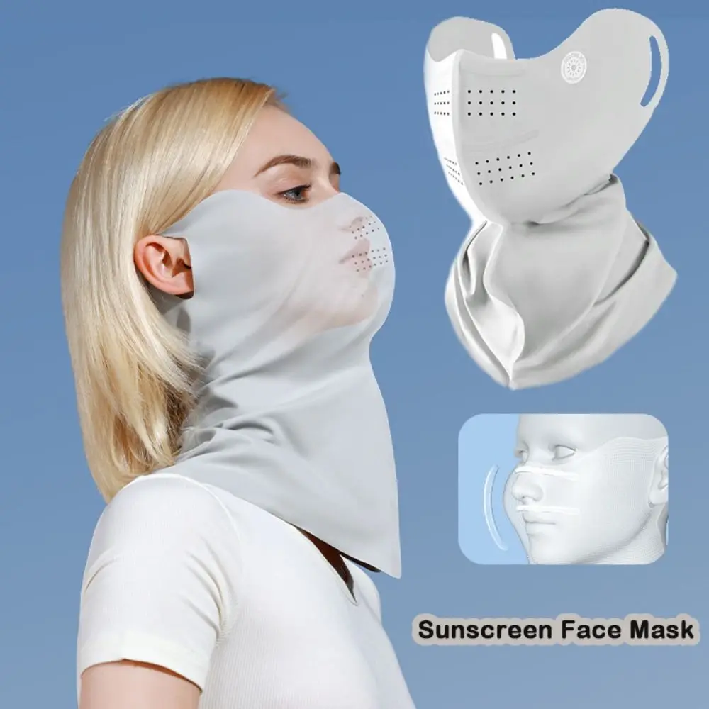 جديد المضادة للأشعة فوق البنفسجية واقية من الشمس قناع الوجه الحرير الجليد رقيقة غطاء الوجه قناع الصيف تنفس نصف غطاء الوجه المرأة