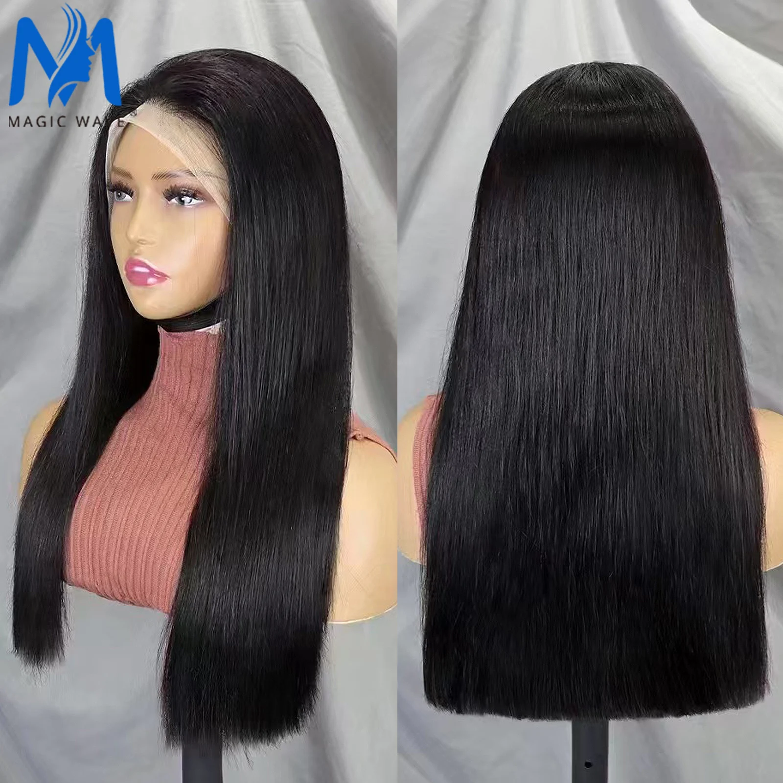 300% Density Straight Human Hair Wigs for Black Women 10-30 Inches Double Drawn Bob Hair Wig 13x4 HD Lace Frontal Wig PrePlucked