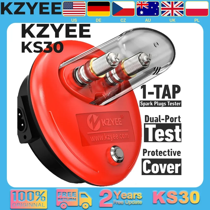 12 فولت سيارة السيارات شرارة التوصيل تستر أداة تشخيصية KZYEE KS30 110 ~ 120 فولت التيار المتناوب 50/60 هرتز محرك بدء اختبار أدوات المسح الإشعال