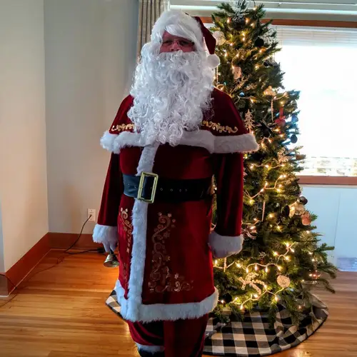 Imagen 2 del producto Ropa de Papá Noel de Navidad de terciopelo de alta calidad, disfraz de Navidad de Nochevieja, traje de Cosplay para adultos, vestido de fiesta familiar