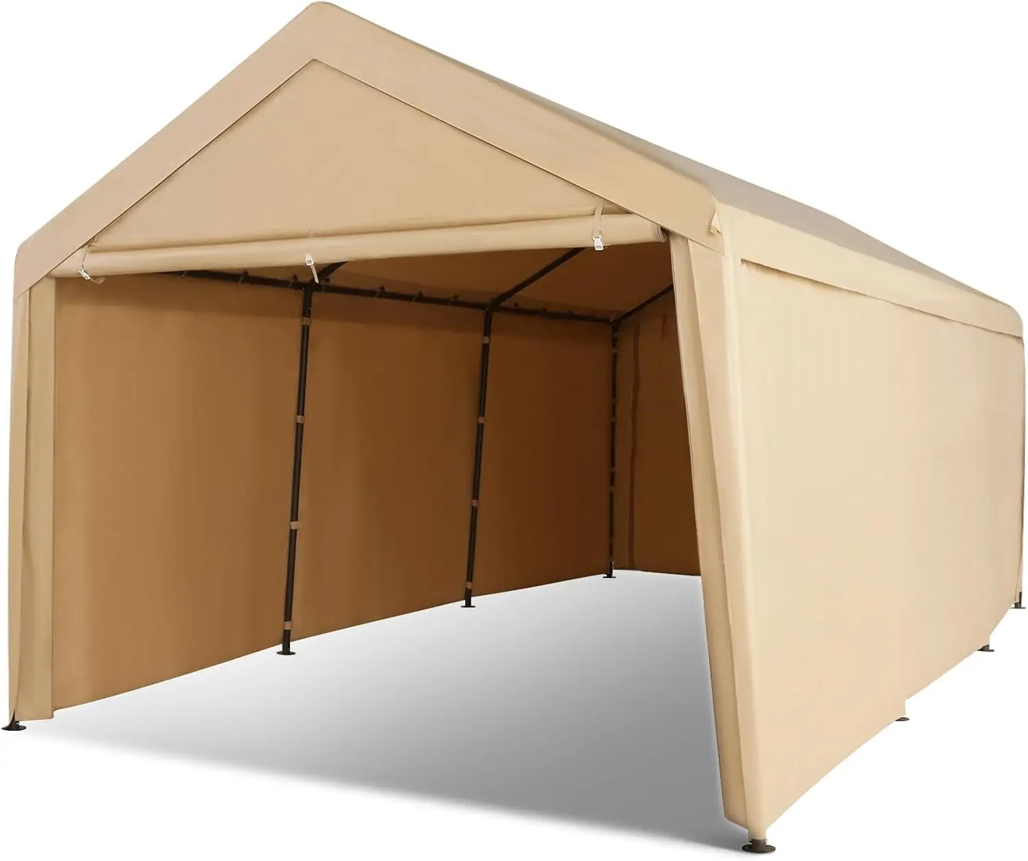 Abba Patio Carport 10×20, Large Portable Garage, All-Season Carport with Roll-up Ventilated Windows and Removable Sidewalls, Wat