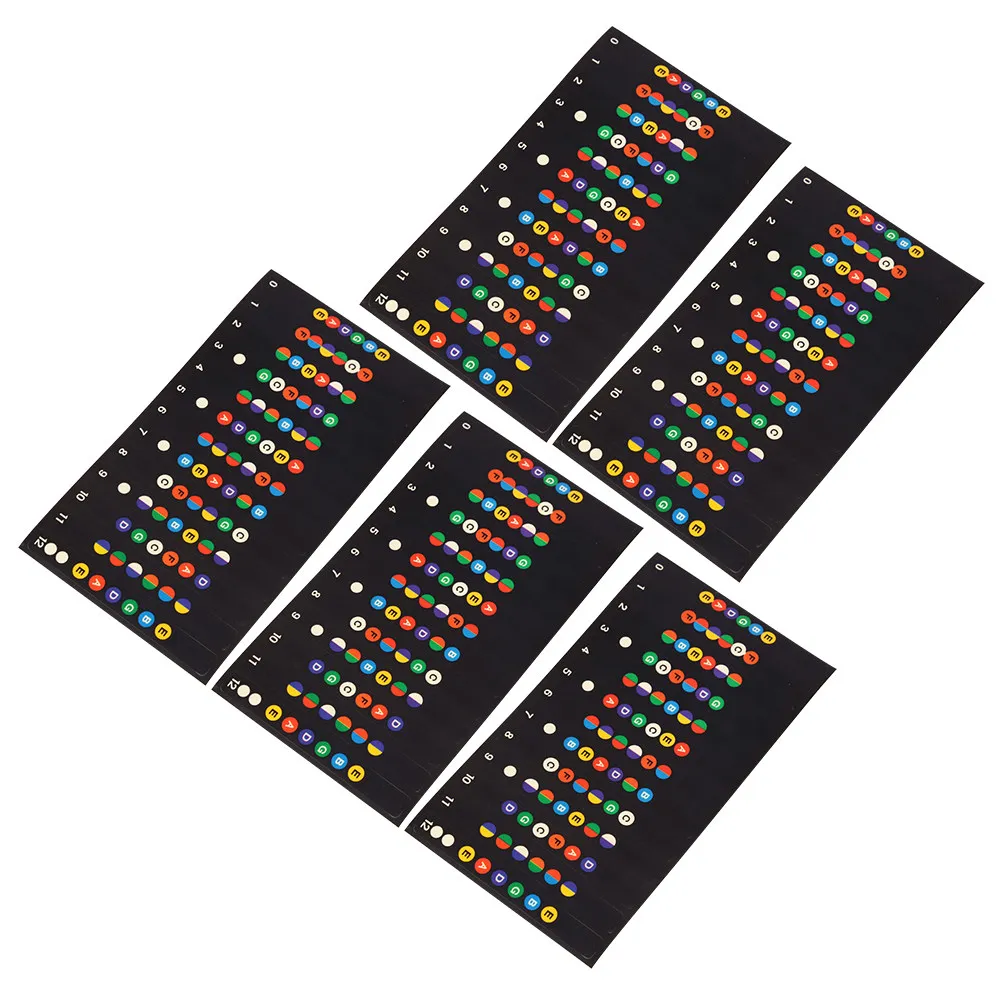 5Pcs Guitar Fingerboard Name Stickers Thin Transparent Fretboard Notes for Guitar Trainer Classical Acoustic Electric Scale