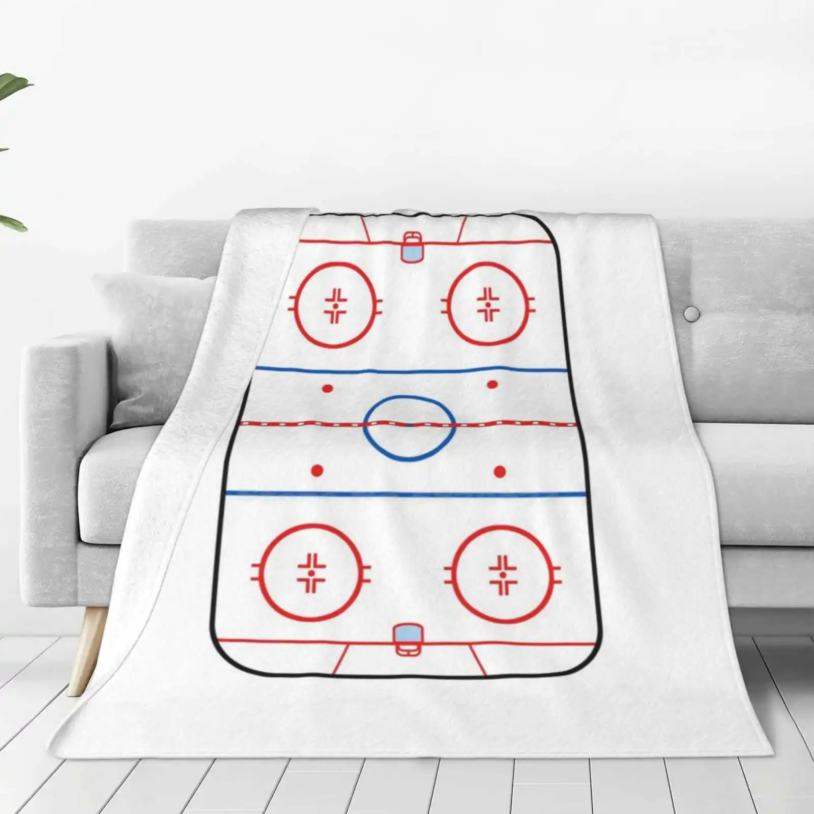 Ice Rink Diagram Hockey Game Companion Super Warm Soft Blankets Throw On Sofa/Bed/Travel Coach Ice Rink Ice Hockey Goalie White