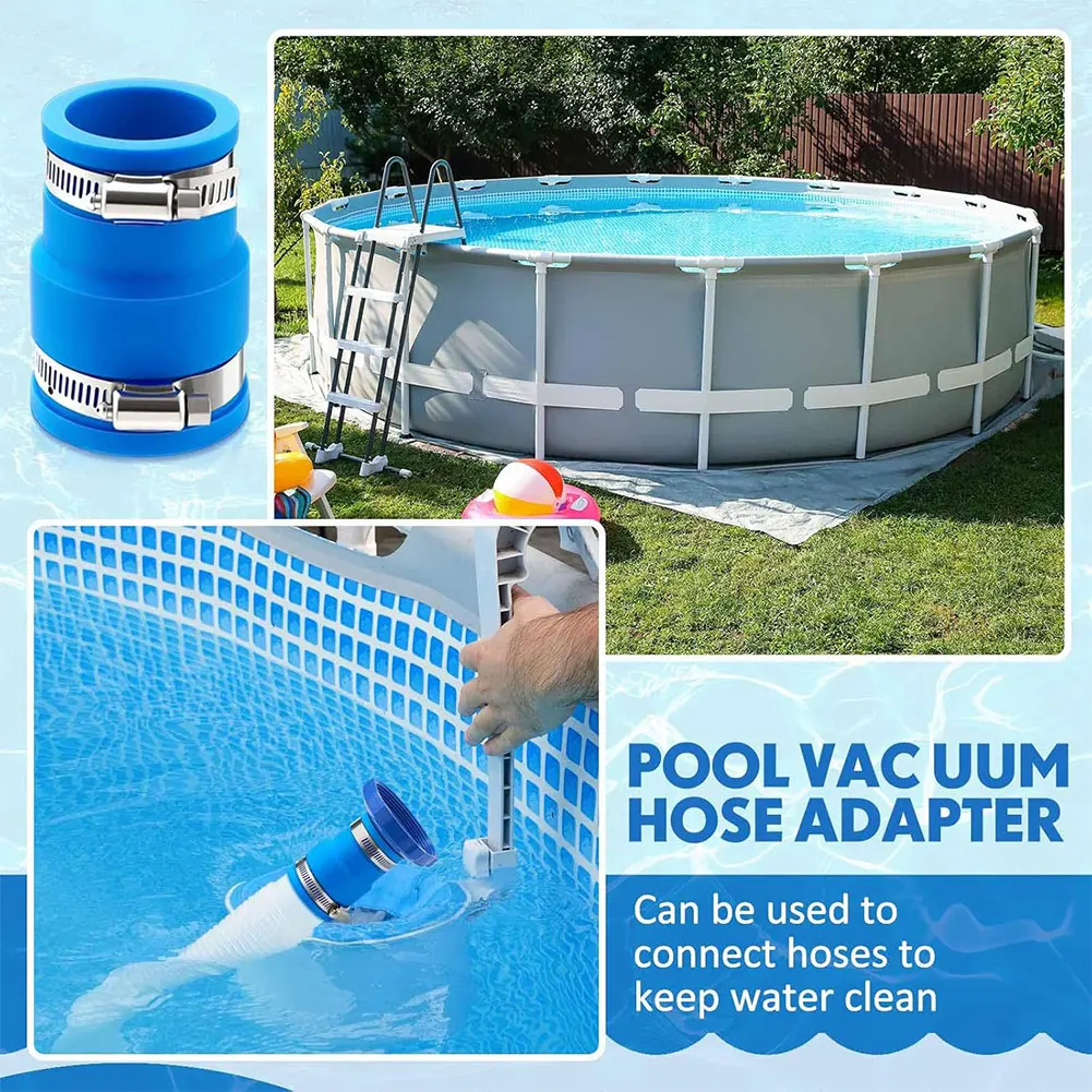 Pool-Vakuumschlauch-Adapter-Set, kompatibel mit Intex Adapter B Pool-Schlauch-Adapter-Set mit Klemmen für oberirdische Pools