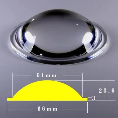 19.8-66mm Optical Acrylic Plano convex Lens Focusing for Flashlight LED Focusing Fishing Light Magnifying Glass