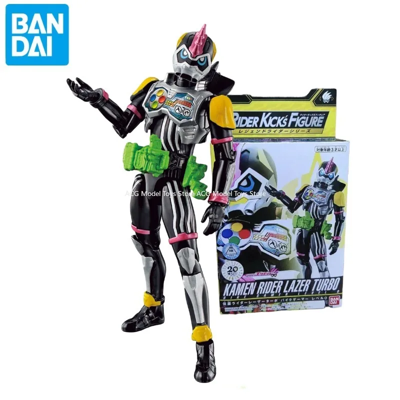 Original Bandai RIDER KICK'S FIGURE RKF Kamen Rider Lazer Turbo Bike Gamer Level 0 Action Figure Toys Collection Model Gift