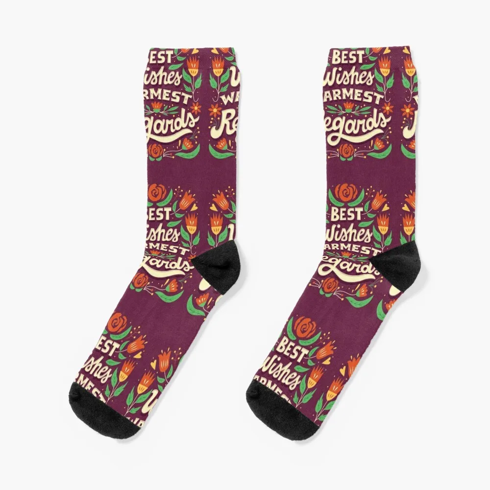 Best Wishes, Warmest Regards Socks snow funny gifts Stockings compression Socks Girl Men's