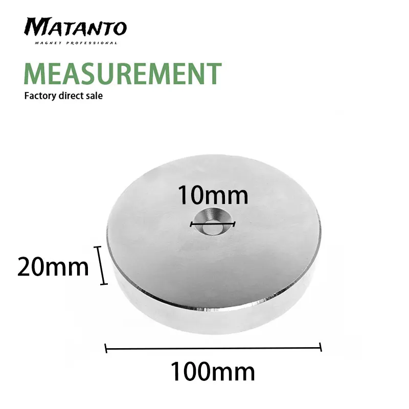 1PC Strong Neodymium Magnets with Hole 10mm 100x10-10mm 100x20-10mm Permanent Round Countersunk Neodymium Magnetic Magnet Disc