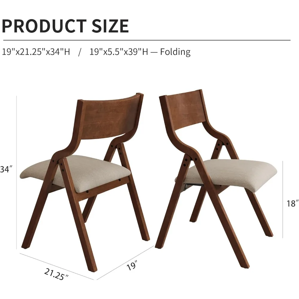 Juego de 2 sillas con respaldo de diseño ergonómico y marco de madera maciza, silla de reunión de actividades portátil para oficina, altura de asiento de 18"