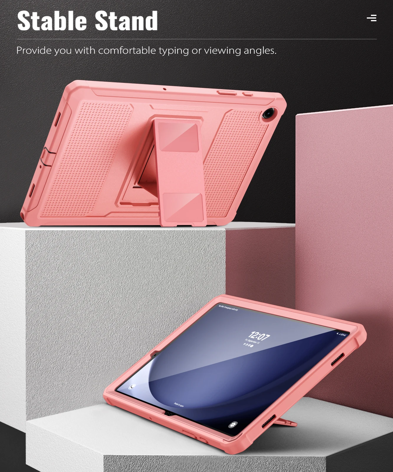 

Case for Galaxy Tab A9+ 11" 2023 Shockproof Full Body Rugged Stand Back Cover Built-in Screen Protector for SM-X210/X216/X218