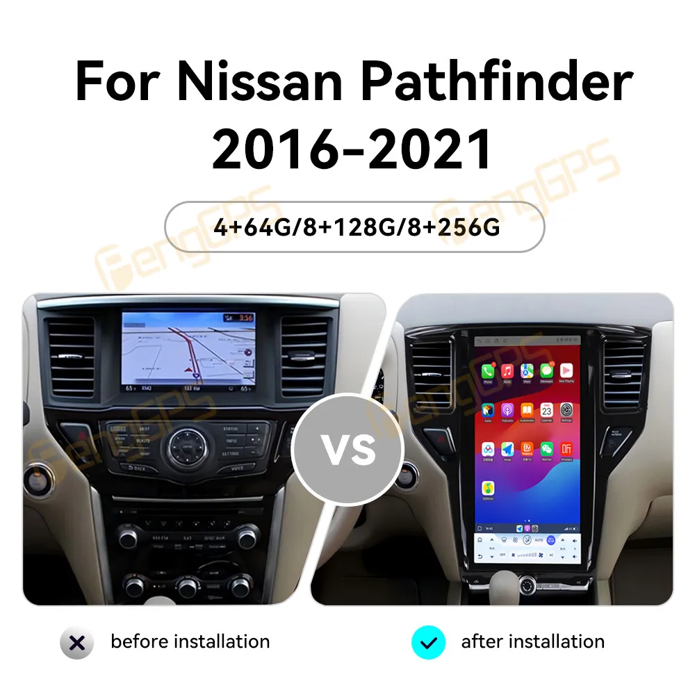 Car Accessories Radio For Nissan Pathfinder 2016-2021 Android Auto GPS Navigation Multimedia Stereo Receiver Head Unit Offline