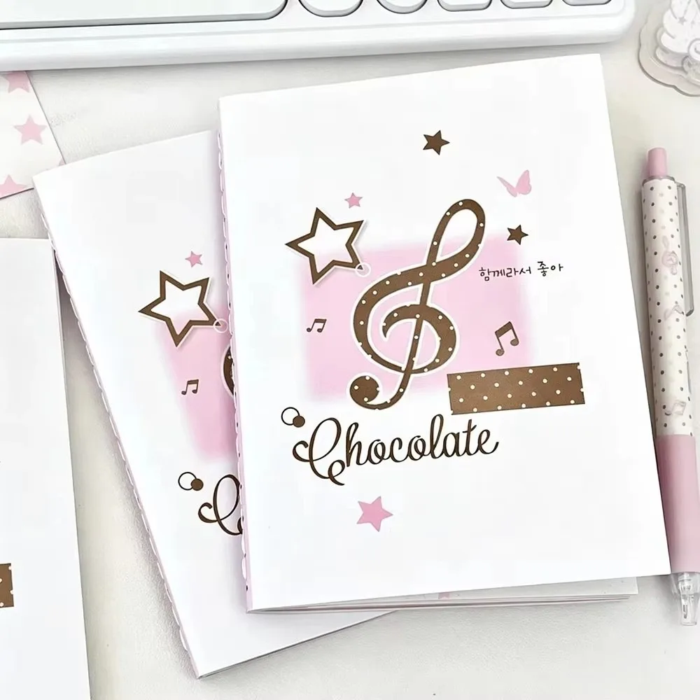 Korean Pink Brown A5 Handbook DIY 36 Pages Fixed Page Notebook Full-Color Inner Page High-Value Student Diary Notebook