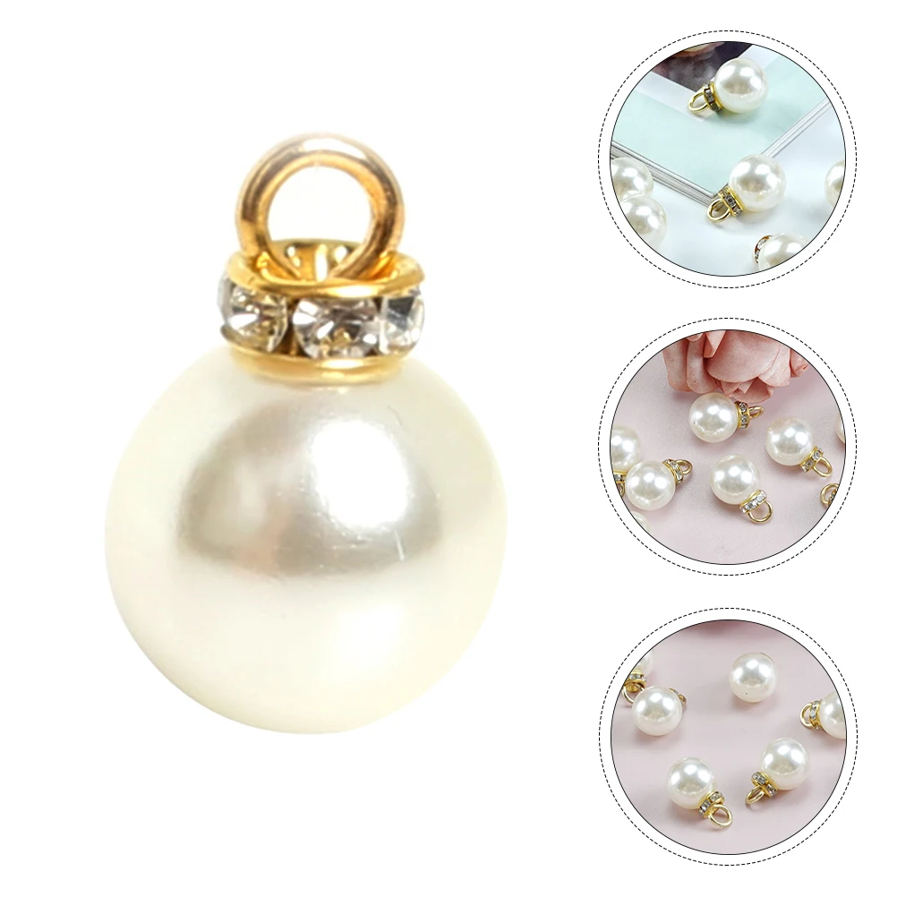 

100pcs Plastic Pearl Pendants Earring Charms With Hole Diy Jewelry Making Supplies For Bracelets Earrings Keychains