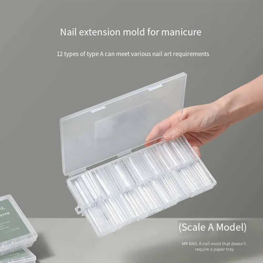 Sandwich formas de uñas duales 240 piezas extensiones transparentes-formas duales ataúd almendra formas de uñas molde superior molde inferior