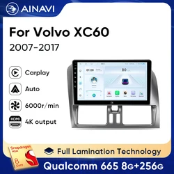 Ainavi Car Radio For Volvo XC60 2007-2017 LHD Wireless Carplay Android Auto Car Multimedia Player GPS Autoaudio HDMI OUT 2 DIN