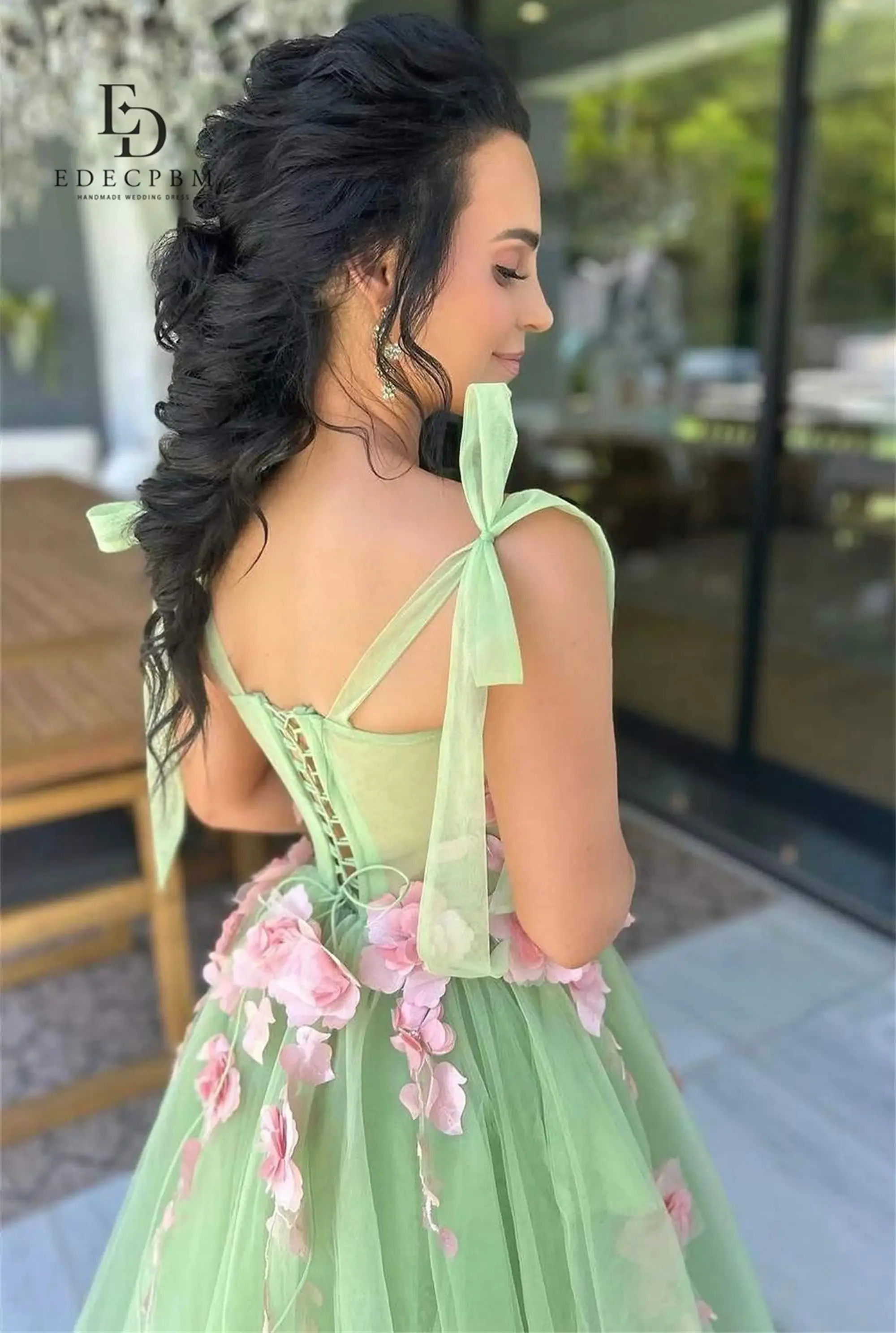 فستان حفلات مخصص EDECPBM بعمر 15 عامًا فستان Quinceanera جديد في الفساتين للمناسبات الخاصة فستان سهرة مزين بالزهور