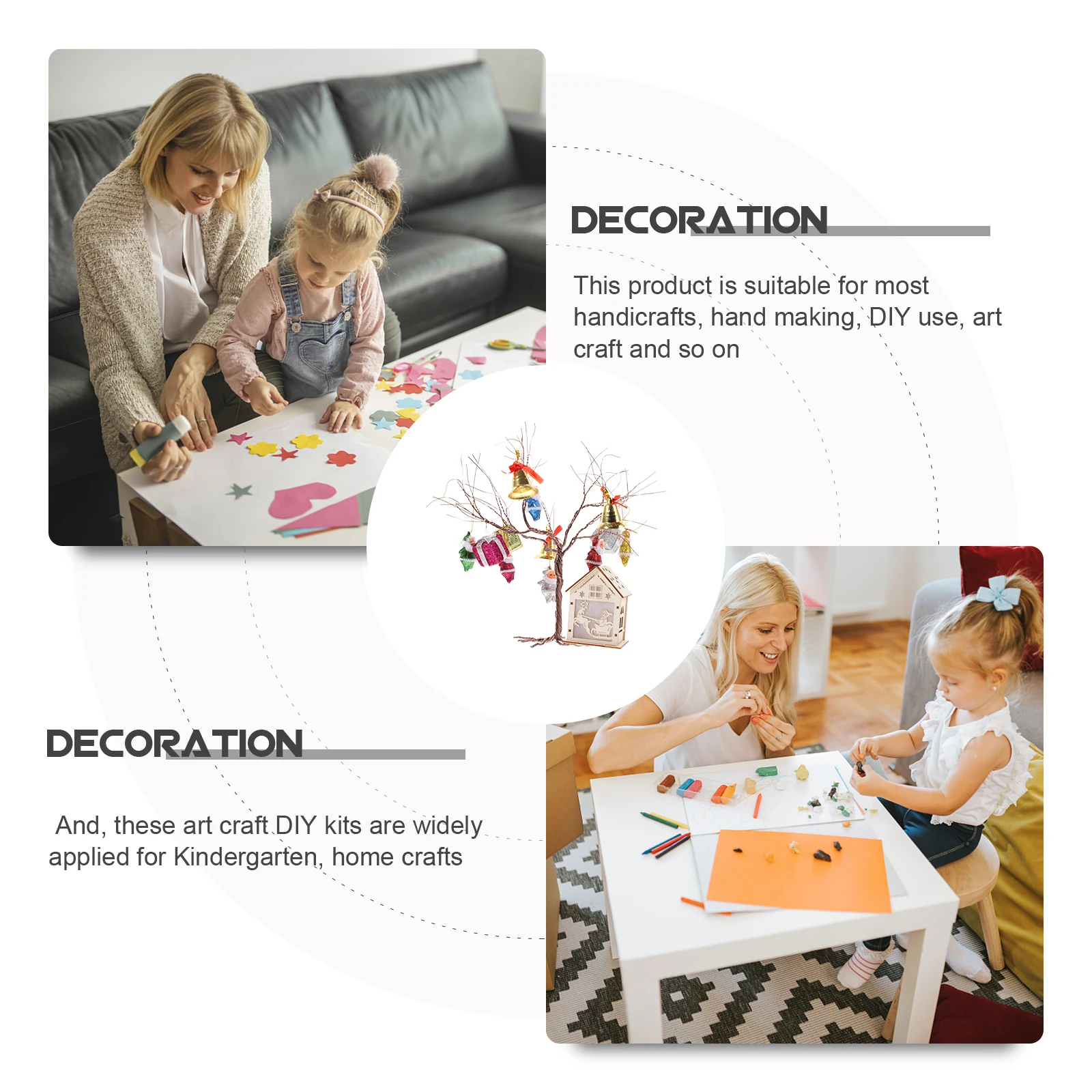 

1set 1Set Iron Wire Tree Craft Kit Diy Supplies Xmas Decoration Materials Kids Art Craft Kit Party Decor Crafts Set