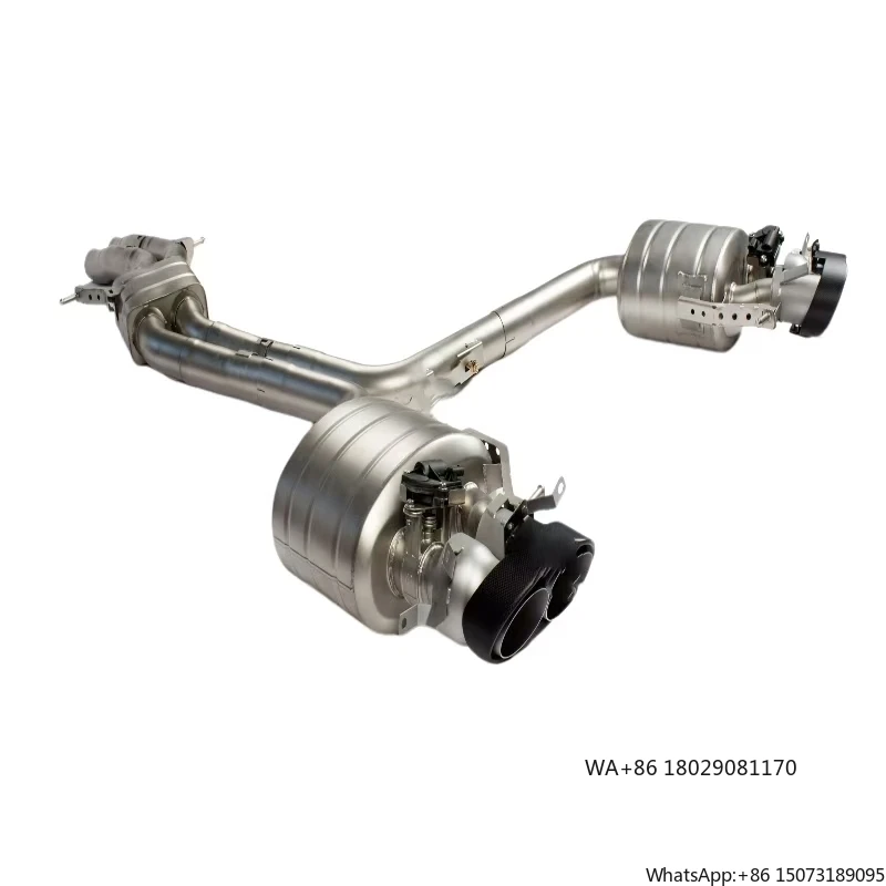 Racing High Flow Rate Stainless Steel Valve Catback Exhaust with Downpipe for  RS5 B8 B9 Dual Tips Muffler Pipe Sport