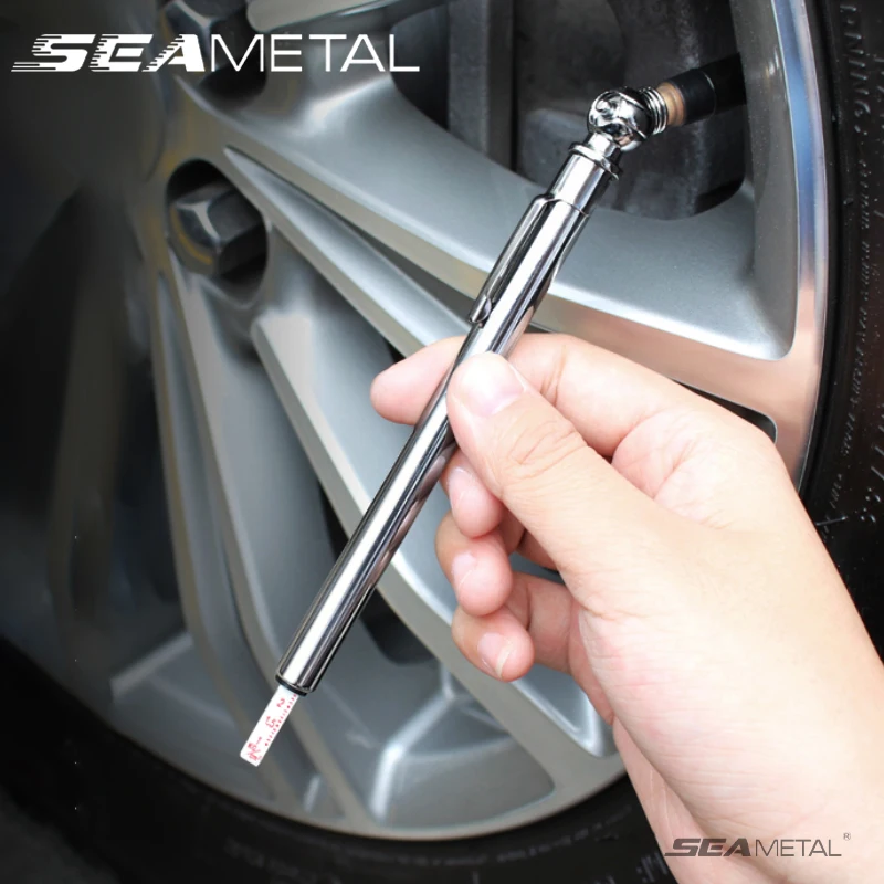 SEAMETAL Car Vehicle Motor Tire Pressure Pen Detector Air Pressure 5-50PSI Mini Test Meter Gauge Pen Quick Check Tire Pressure