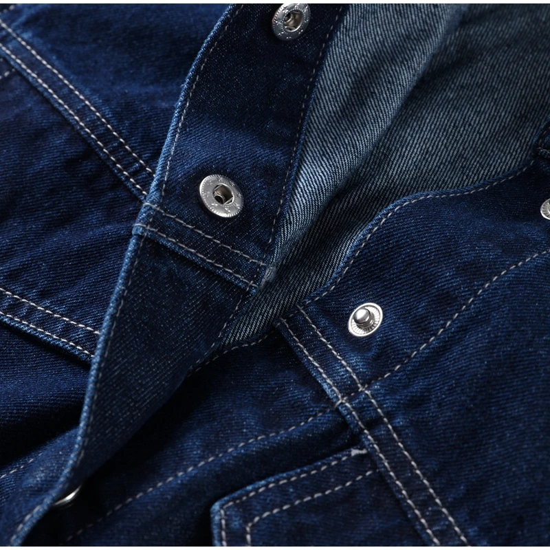 Zweiteiliges Vintage-Jeans-Set für Damen, einreihig, Reversgürtel, Jacke, passende Jeans mit hoher Taille und geradem Bein, lässiges tägliches Outfit – Detail 25