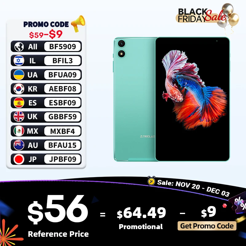 تابلت تيكلاست P85T أندرويد 14 8 بوصة IPS 4 + 6GB RAM 64GB ROM A523 8 النواة Widevine L1 Wi-fi 6 Type-C 5000mAh كمبيوتر لوحي جسم معدني #1