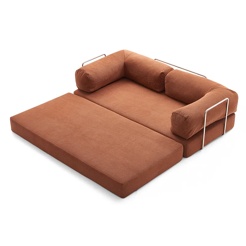 Fabric sofa can be vacuum compression small apartment living room disassembly folding lazy sofa bed