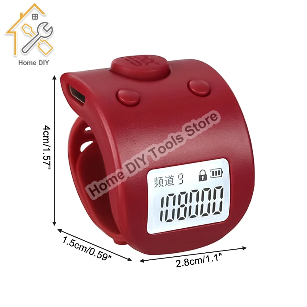 Rechargeable Digital Finger Ring LCD Electronic Hand Tally Counter 6 Channel Digit Buddha Beads Prayer Counter Clicker