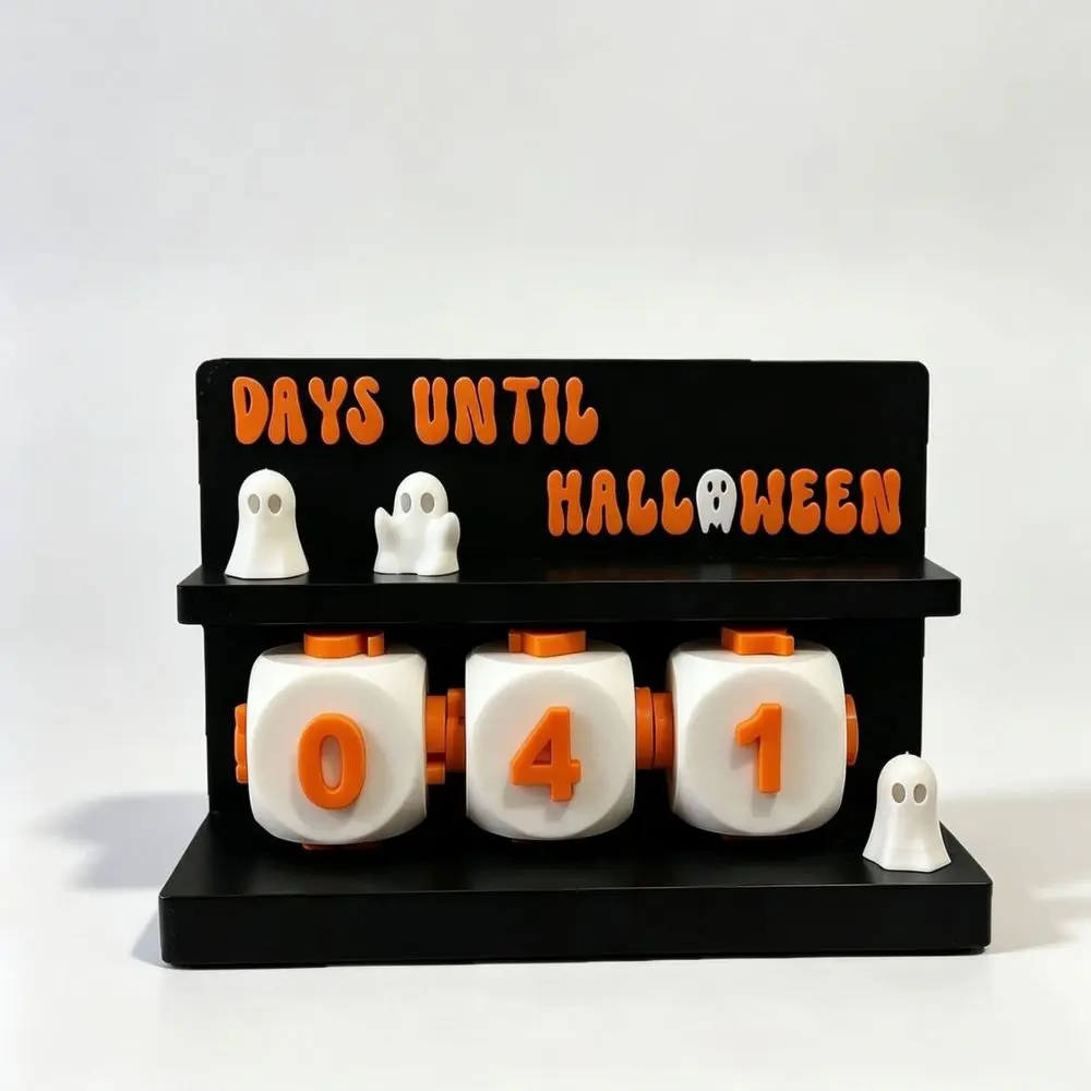 3D-gedruckter Geister-Countdown-Kalender, Halloween-Dekoration, kreativer Schreibtisch-Ornament, saisonale Partydekoration