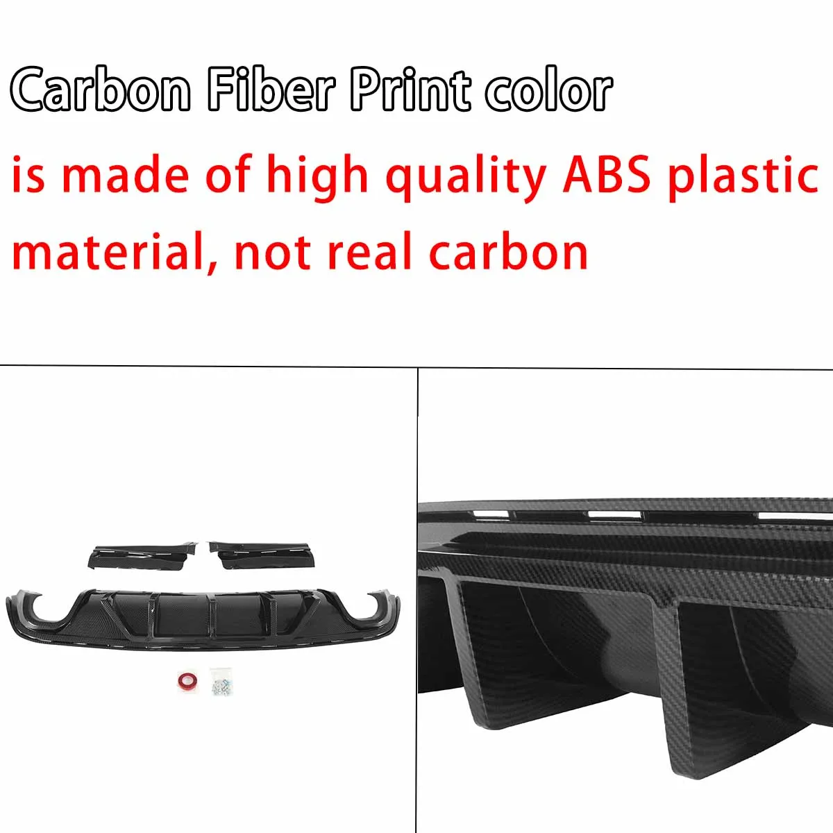 For Jeep Grand Cherokee SRT 2014 2015-2021 Rear Bumper Spoiler Splitter Diffuser Body Kit Car Accessories Carbon Fiber Look