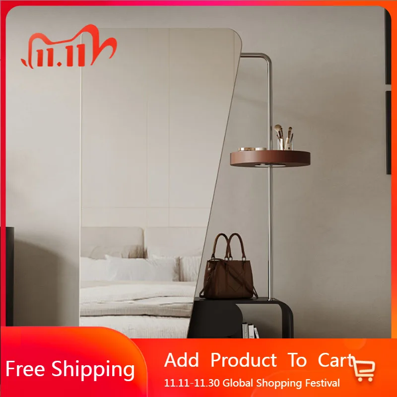 

Художественное эстетическое зеркало, роскошное зеркало в форме сердца для спальни, гостиной, портативное напольное нерегулярное индивидуальное освещение, украшения для дома