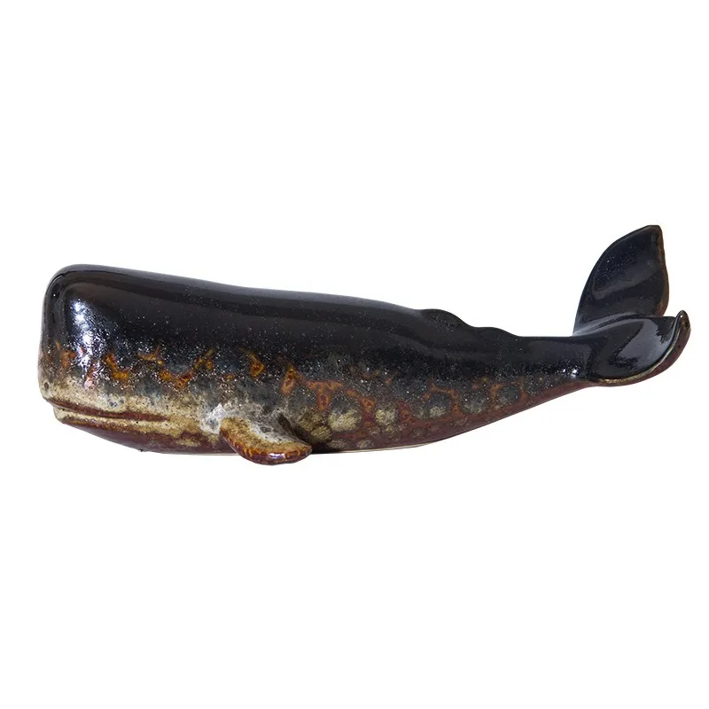 

Ceramic Whale Sculpture Modern Craft Ceramic Decoration Desktop Decoration Simulation Whale Statue Decoration