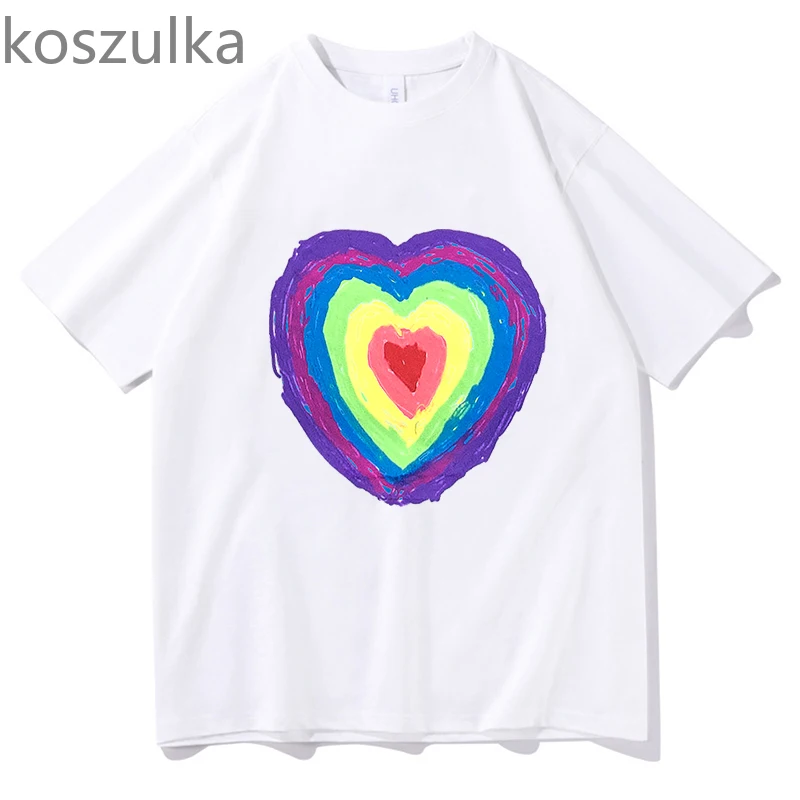 Coldplay ALL MY LOVE Heart T Shirt For Men Pattern T-Shirt Fashion Streetwear Short-Sleeved Tees Loose Tops Pure Cotton Clothes