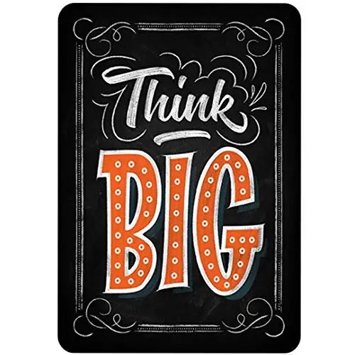 Original Retro Design Think Big Tin Metal Signs Wall Art | Thick Tinplate Print Poster Wall Decoration