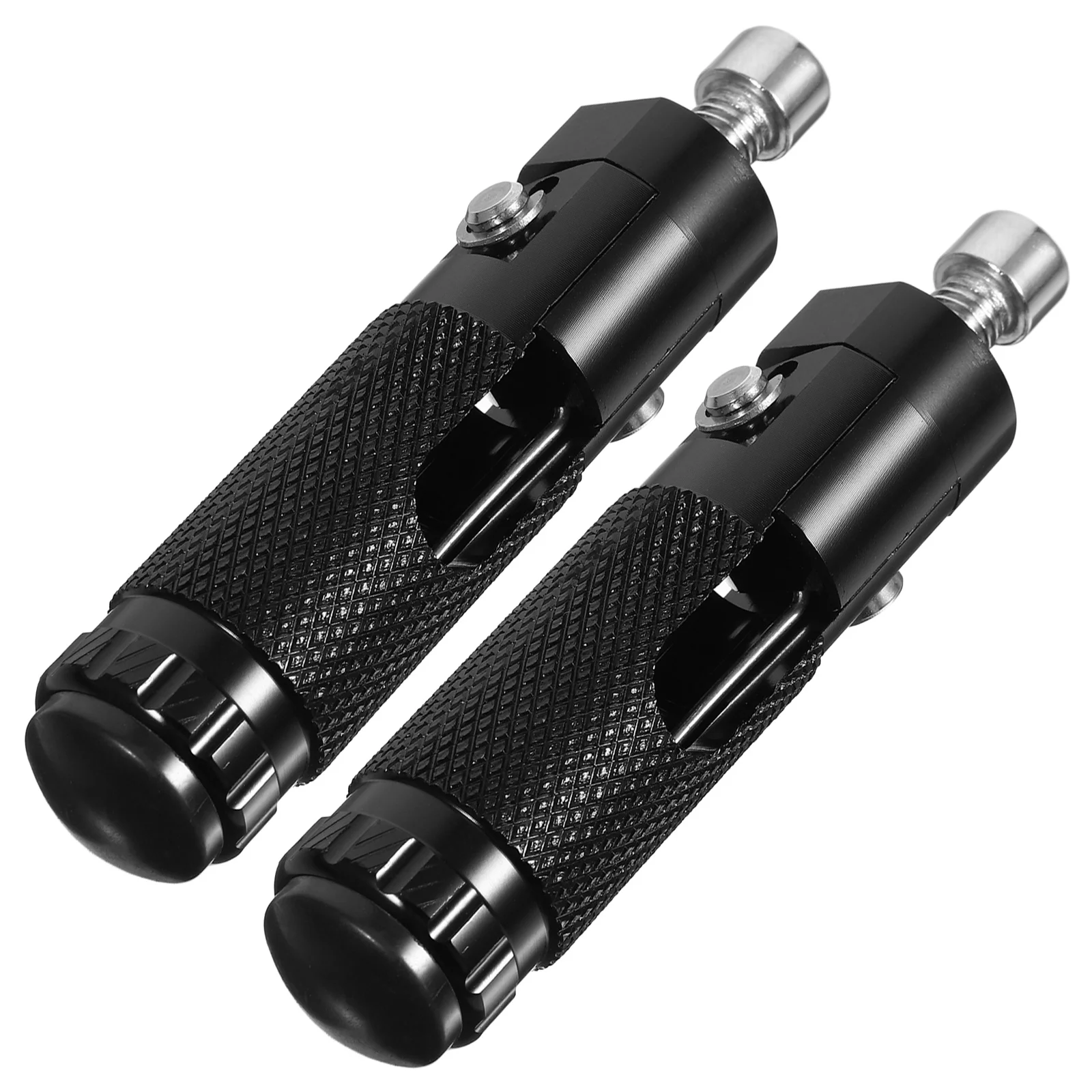 

2 Pcs Folding Footrests Motorcycle Pedals Motorbike Footpegs Black Aluminum Alloy Replace