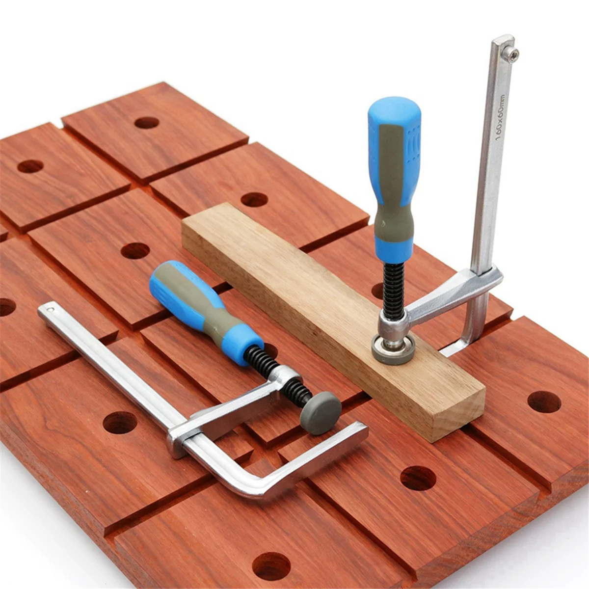 Abrazadera de cola de milano con mango de plástico para carpintería, 160x60mm, adecuada para carril, carpintería, bricolaje, fijación de ranura de escritorio