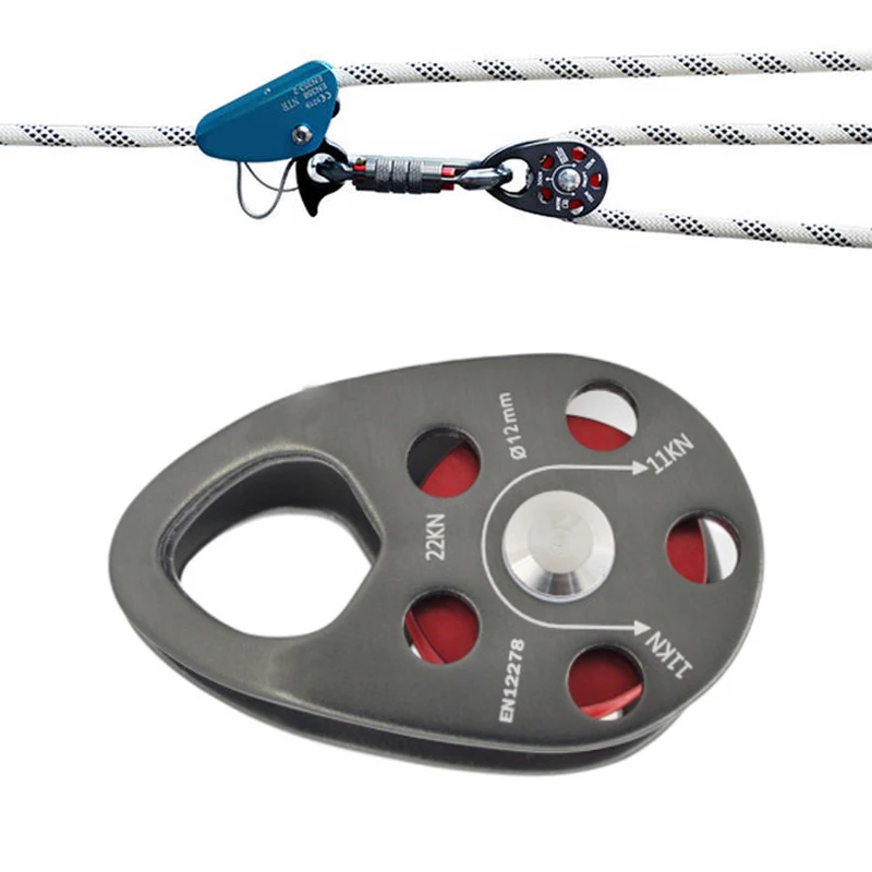 20KN Aluminum Side Swing Pulley Rock Climbing Pulley Lightweight Rock Climbing Pulley ​High-altitude Climbing Crossing Rock