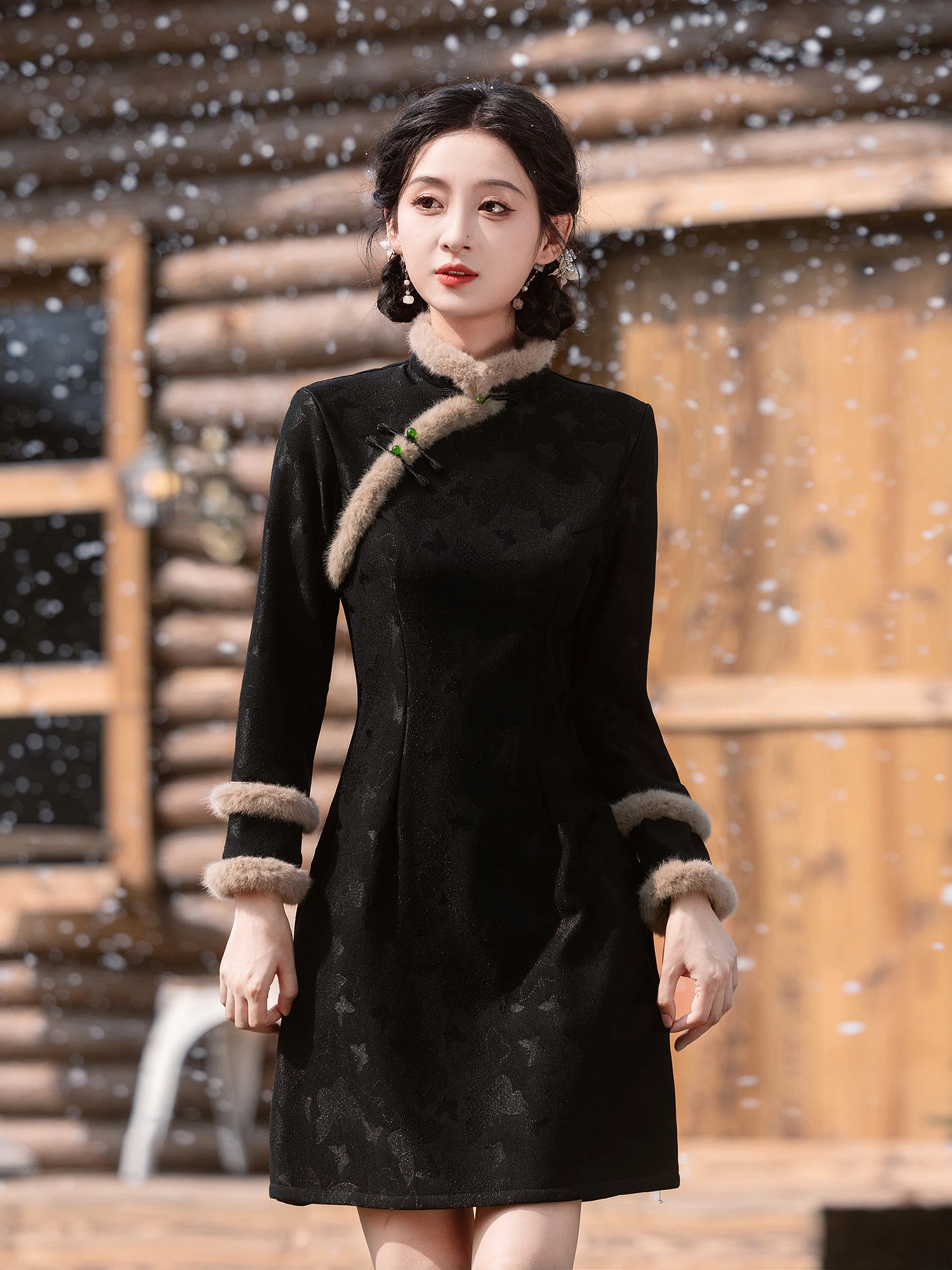 

Женская модная теплая кофта с длинным рукавом и подкладкой из флиса, в стиле ретро, для повседневной носки, из смеси полиэстера и спандекса