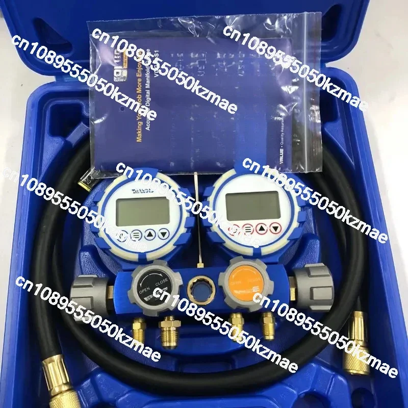 Refrigeration Tools Value Digital Multigas Manifold Gauge VDG-4-S1 With High Vacuum Hose