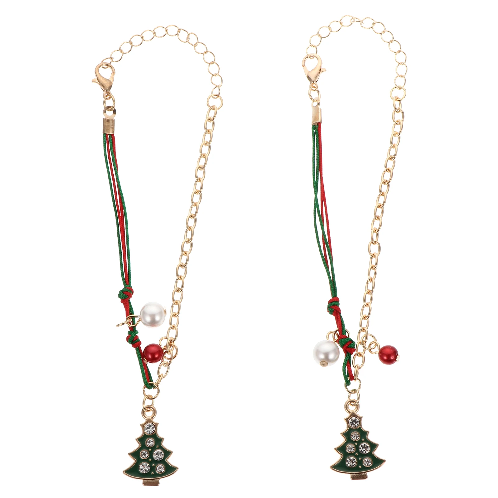 

2 Pcs Christmas Tree Ornaments Adjustable Alloy Bracelets Girls Christmas Jewelry Wrist Decor Party Accessories Durable Simple