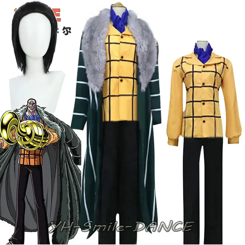 Disfraz de Cosplay de cocodrilo Mr.0, pieza novedosa de Anime, disfraz de cocodrilo Sir, traje de una capa, conjunto completo hecho a medida para Unisex