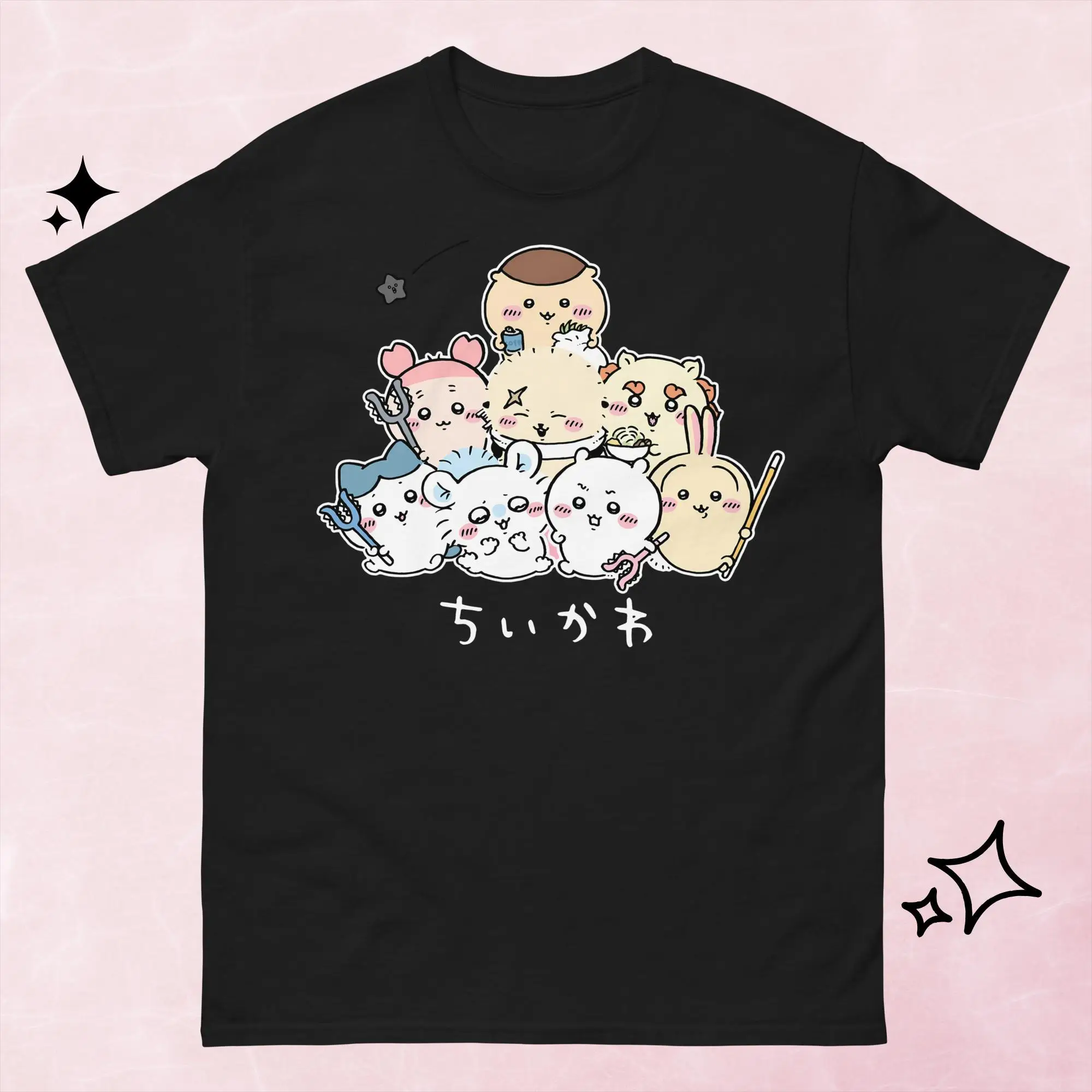Chiikawa Usagi Hachiware Interessantes T-Shirt mit Alltagsszenen-Motiv, Unisex O-Ausschnitt Kurzarm Sommer-Freizeitkleidung für Kinder und Erwachsene – Detail 4