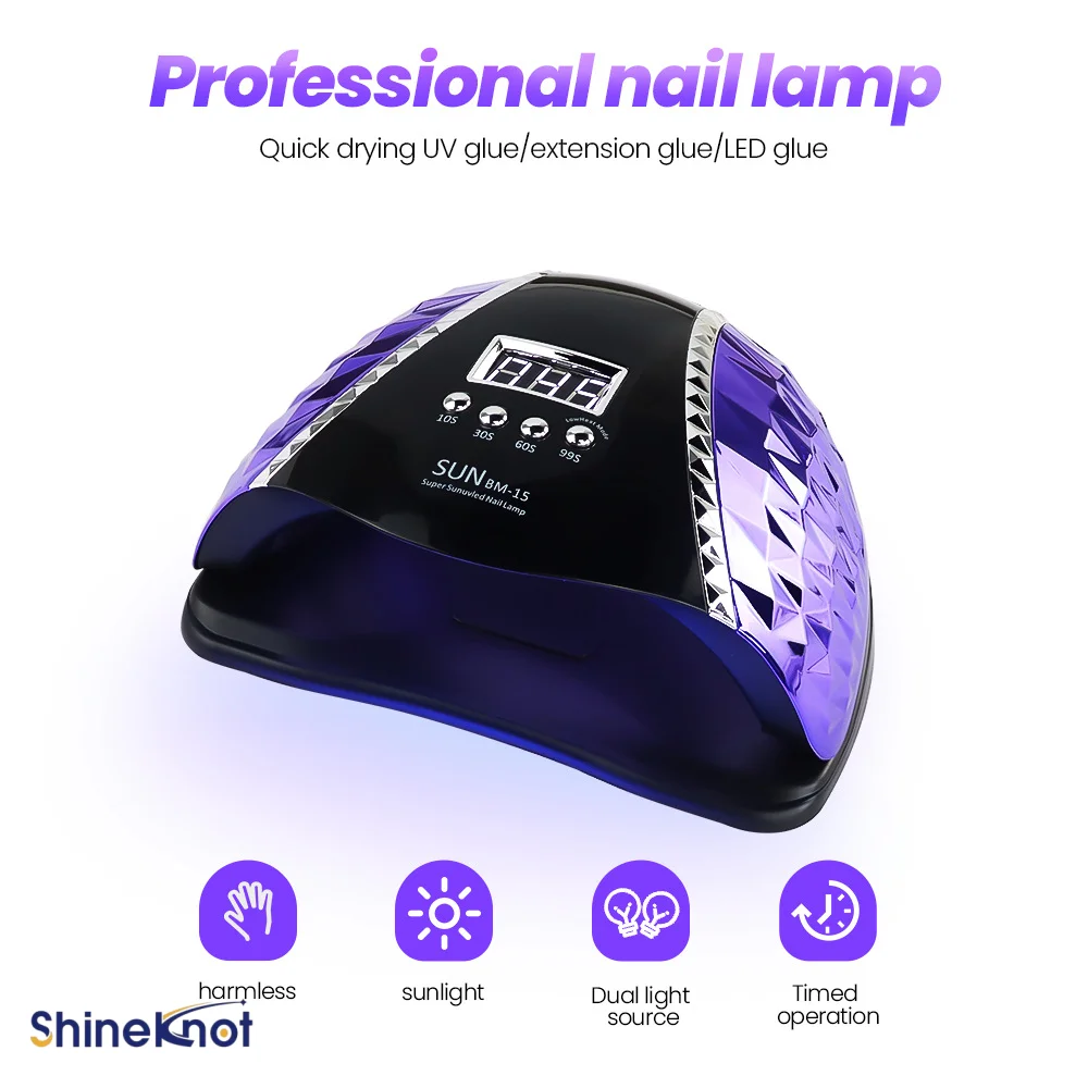 

SHINEKNOT Nail Lamp 66 LEDs Smart Sensor High-Power Digital Display Nail Polish Gel Curing Lamp Nail Art UV Curing Lamp Dc-Plug