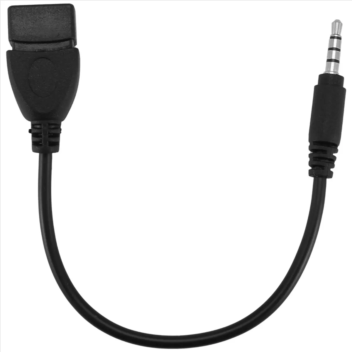 Delighted- USB jack, AUX, 3.5 mm jack for audio data charging cable black
