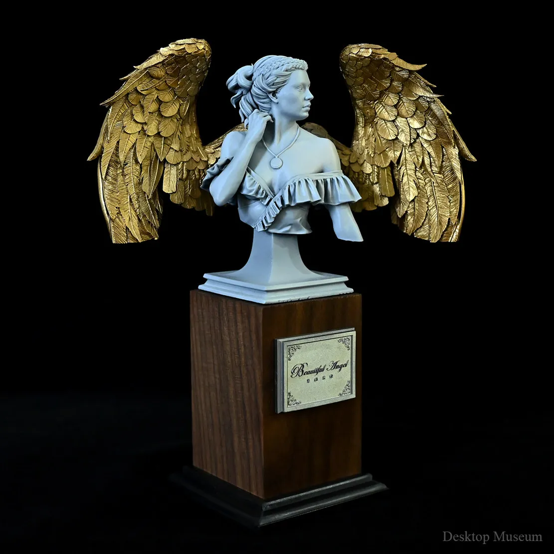 Beautiful Angel Bust 190mm Hand-Painted Resin Statue Graceful Desk Decor Gift