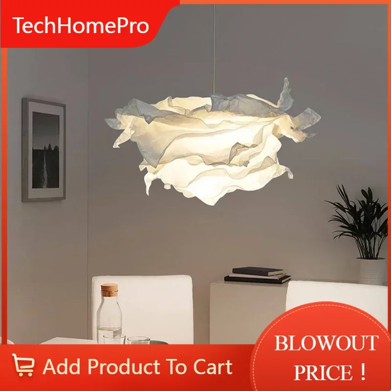 TechHPMinimalist White Paper Chandelier Lighting DIY Suspension Lamp E27 LED For Home Indoor Bedroom