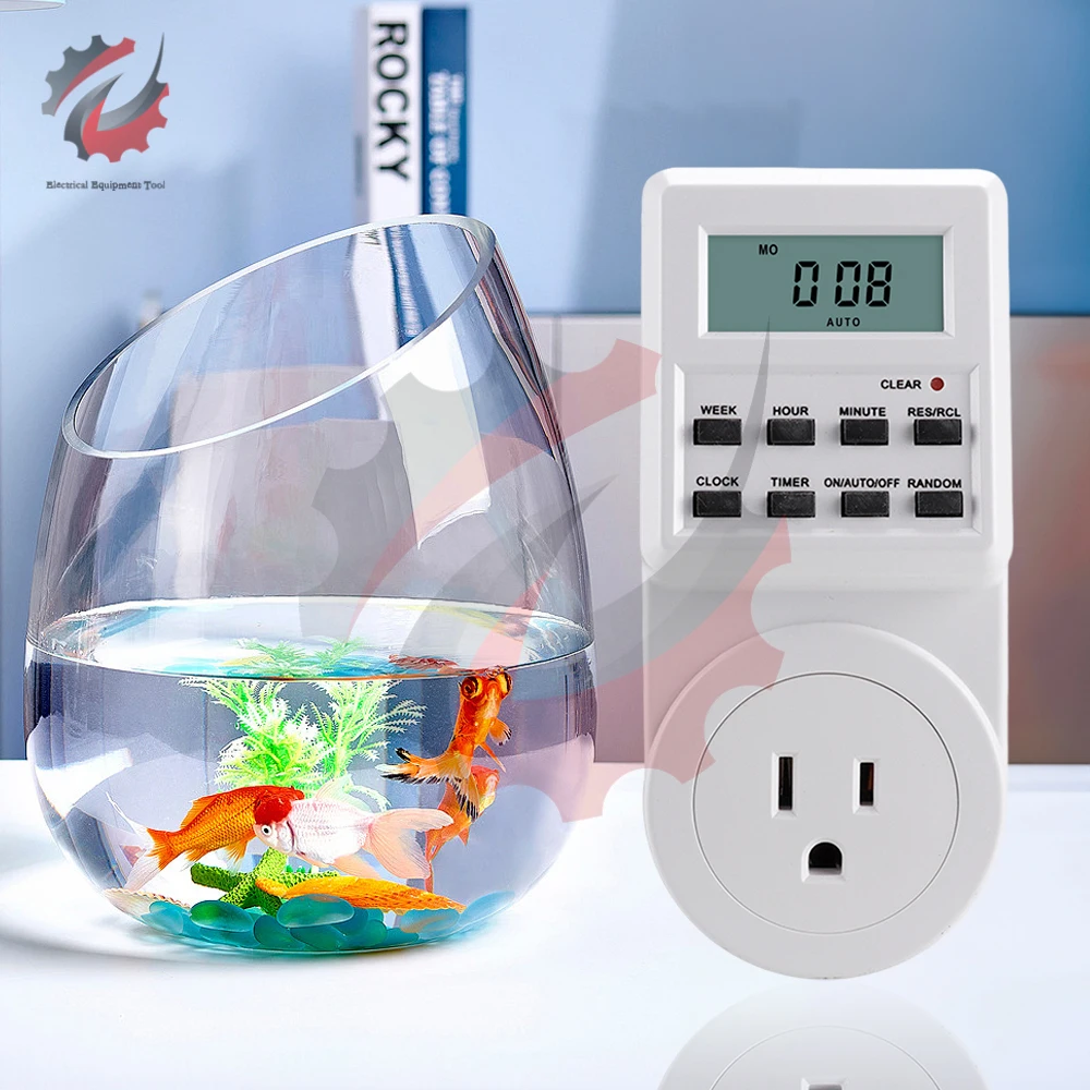 Outlet Timer 24 Hours Programmable and Plug in Timer for Electrical Outlets Indoor Digital Timer for Aquarium Light and Lamp